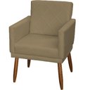 Ver imagem 4 de Kit 2 Poltronas Decorativa para Sala Recepção Beatriz Suede Cores Pé Palito Castanho