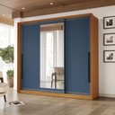 Ver imagem 1 de Guarda Roupa Casal 220cm 3 Portas de Correr com Espelho 240854 Valência Politorno Móveis