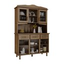 Ver imagem 2 de Armário Cristaleira Cozinha Brasil Imbuia 3 Gavetas 5 Portas Madeira Maciça Pinus - Cavazotto 1130im