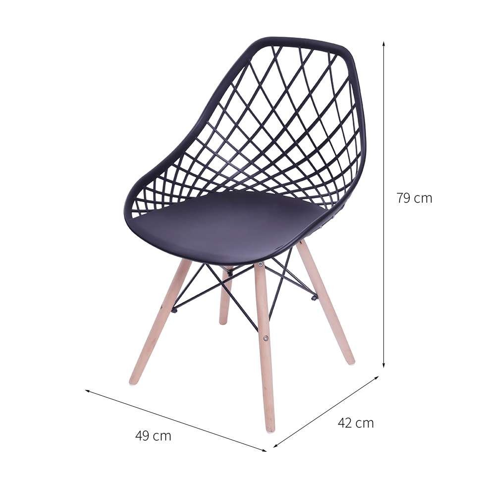 Cadeira Kaila Web Cloe Base Wood Preta - 3