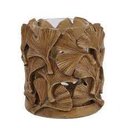 Ver imagem 1 de Castiçal Arredondado Resina com Detalhe Folha