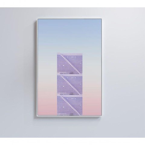 Quadro Arquitetura Diagonais 80x120 Cm Vidro Impresso