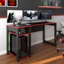 Ver imagem 1 de Mesa Gamer Meli Ideal para 3 Monitores Preto/vermelho - Pnr Móveis