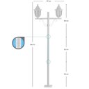 Ver imagem 3 de Kit 4 Postes Decorativos para Jardim 1,60m Branco Modena Dital E27 Bivolt Luminárias Externas Lente