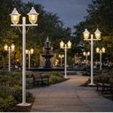 Ver imagem 5 de Kit 4 Postes Decorativos para Jardim 1,60m Branco Modena Dital E27 Bivolt Luminárias Externas Lente