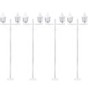 Ver imagem 1 de Kit 4 Postes Decorativos para Jardim 1,60m Branco Modena Dital E27 Bivolt Luminárias Externas Lente