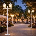 Ver imagem 4 de Kit 4 Postes Decorativos para Jardim 1,60m Branco Modena Dital E27 Bivolt Luminárias Externas Lente