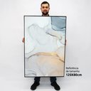 Ver imagem 2 de Quadro Decorativo em Canvas Abstrato Mármore Gold Blue TaColado Moldura Flutuante 4,5cm Madeira 120