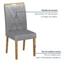 Ver imagem 7 de Kit 6 Cadeiras para Sala de Jantar Pés em Madeira Maciça Lara Cinza/Cinamomo/Linho Prata