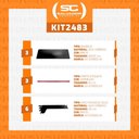 Ver imagem 2 de Kit 3 Bandeja Prateleira 30x91 Gôndolas New Plus Preto Porta Etiqueta Vermelho Sa Gôndolas