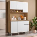 Ver imagem 2 de Kit Cozinha Compacta 6 Portas 105 Cm Marcia Amendoa Branco Reajl Moveis