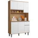 Ver imagem 1 de Kit Cozinha Compacta 6 Portas 105 Cm Marcia Amendoa Branco Reajl Moveis