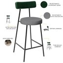 Ver imagem 4 de Kit 04 Banquetas Baixa Cozinha e Sala Jantar Bancada Milão L02 Facto Verde Cinza Escuro - lyam