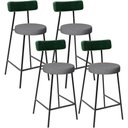 Ver imagem 1 de Kit 04 Banquetas Baixa Cozinha e Sala Jantar Bancada Milão L02 Facto Verde Cinza Escuro - lyam
