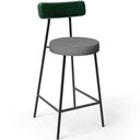 Ver imagem 3 de Kit 04 Banquetas Baixa Cozinha e Sala Jantar Bancada Milão L02 Facto Verde Cinza Escuro - lyam