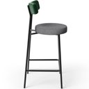 Ver imagem 6 de Kit 04 Banquetas Baixa Cozinha e Sala Jantar Bancada Milão L02 Facto Verde Cinza Escuro - lyam