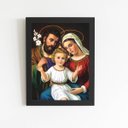 Ver imagem 1 de Quadro Jesus Cristo João e Maria Moldura Preta 60x40cm