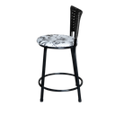 Ver imagem 4 de Banqueta Baixa Para Cozinha Ratan Preta Estofado Floral Floral