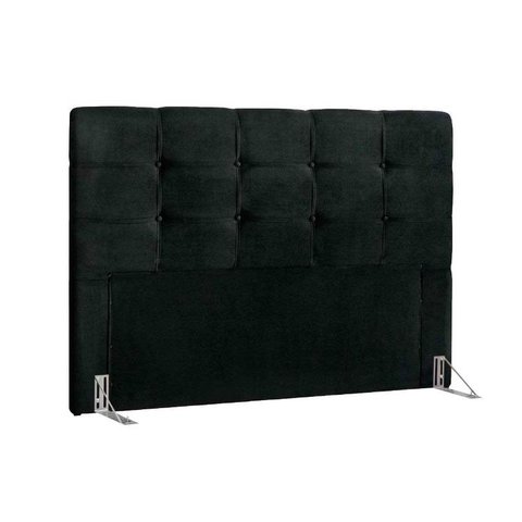Cabeceira Cama Box Estofada Casal Casal Clean Casal - Suede Negro - Simbal