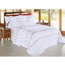 Ver imagem 1 de Kit Casal Queen Bordado Araucária 150 Fios 08 Peças Branco - Ione Enxovais
