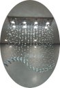 Ver imagem 3 de Lustre de Cristal para Mesa de Jantar com 70cm de Altura e Base de Inox Espelhado de 70x20cm