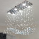 Ver imagem 2 de Lustre de Cristal para Mesa de Jantar com 70cm de Altura e Base de Inox Espelhado de 70x20cm