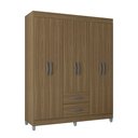 Ver imagem 2 de Guarda Roupa Casal  6 Portas e 2 Gavetas Carvalho Atenas Poquema Móveis