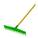 Ver imagem 1 de Ancinho Plástico para Jardim Verde com Cabo - Fj-1012 - Trapp