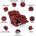 Ver imagem 3 de Poltrona do Papai Reclinável Pietra Power Touch Usb Fh9 Pu Vermelho - Mpozenato