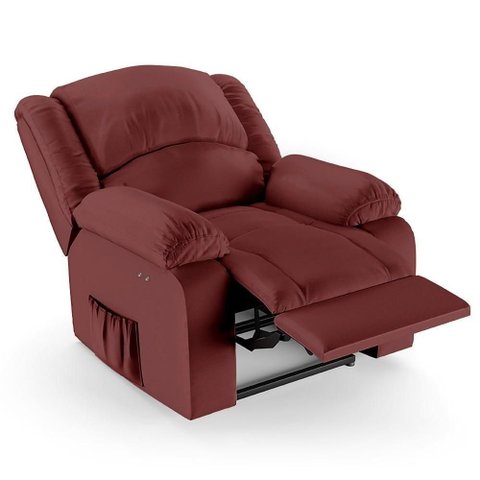 Poltrona do Papai Reclinável Pietra Power Touch Usb Fh9 Pu Vermelho - Mpozenato