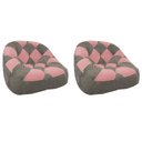 Ver imagem 1 de Kit 02 Poltrona Paloma Escritório Sala Pé Plástico Suede Cappuccino e Suede Rose - DOMINIC DECOR