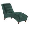 Divã Longue Chaise Pés Madeira Freud Zari Zari Decor Velutto Verde Militar - 1