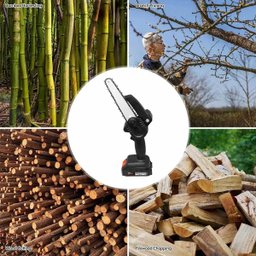 Mini Motosserra Eletrica 48v Potente Bateria Recarregavel 6 Polegadas sem Fio Madeira Galho Bambu Ar - 11