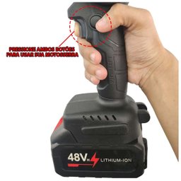 Mini Motosserra Eletrica 48v Potente Bateria Recarregavel 6 Polegadas sem Fio Madeira Galho Bambu Ar - 7