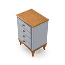 Ver imagem 3 de Mesa de Cabeceira 4 Gavetas Pés Luiz Xv Mdf Laca Cinza - Imbuia