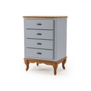 Ver imagem 1 de Mesa de Cabeceira 4 Gavetas Pés Luiz Xv Mdf Laca Cinza - Imbuia