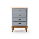 Ver imagem 2 de Mesa de Cabeceira 4 Gavetas Pés Luiz Xv Mdf Laca Cinza - Imbuia