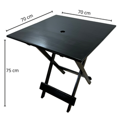 Jogo de Mesa 70x70 com 4 Cadeiras Dobráveis - Preta - Reisol Móveis - 2