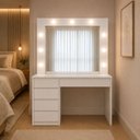 Ver imagem 1 de Camarim Espelho LED MDF 1,36m Polly -Belaris Móveis:Branco