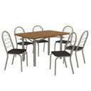 Ver imagem 1 de Conjunto de Mesa Completo com 6 Cadeiras Estofadas Cmc1016nk Kappesberg Crome
