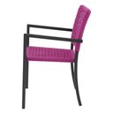 Ver imagem 4 de Kit 2 Cadeiras Marília Corda Náutica Base em Alumínio Premium Preto/rosa