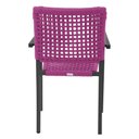 Ver imagem 5 de Kit 2 Cadeiras Marília Corda Náutica Base em Alumínio Premium Preto/rosa