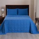 Ver imagem 2 de Kit Cobre Leito Colcha Speciale Casal Matelado 400 Fios 3 Peças Azul Royal