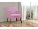 Ver imagem 4 de Kit 2 Poltronas Decorativa Cecília Suede Rosa Pés Madeira Mz Decor