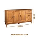 Ver imagem 4 de Buffet Aparador Rústico Madeira Maciça 3 Portas 3 Gavetas Bella Shop Jm - Carvalho Carvalho
