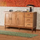 Ver imagem 1 de Buffet Aparador Rústico Madeira Maciça 3 Portas 3 Gavetas Bella Shop Jm - Carvalho Carvalho