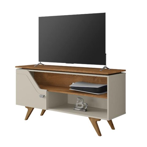 Rack para Tv Valência 1 Porta Off White/naturalle - Bechara