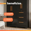 Ver imagem 5 de Guarda Roupas Solteiro 4 Portas 3 Gavetas com Chave Tami