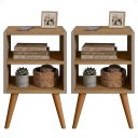 Ver imagem 3 de Kit Mesa de Cabeceira com 2 Nichos e Pés Palito Estilo Escandinavo para Quarto Moderno