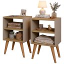 Ver imagem 4 de Kit Mesa de Cabeceira com 2 Nichos e Pés Palito Estilo Escandinavo para Quarto Moderno